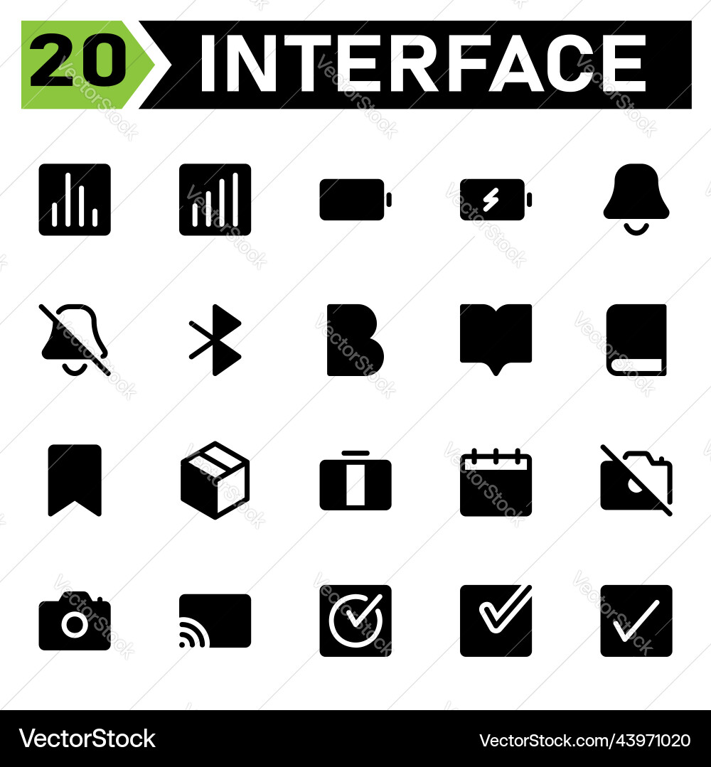 User interface icon set include chart bar User interface icon set include chart bar Vector Image