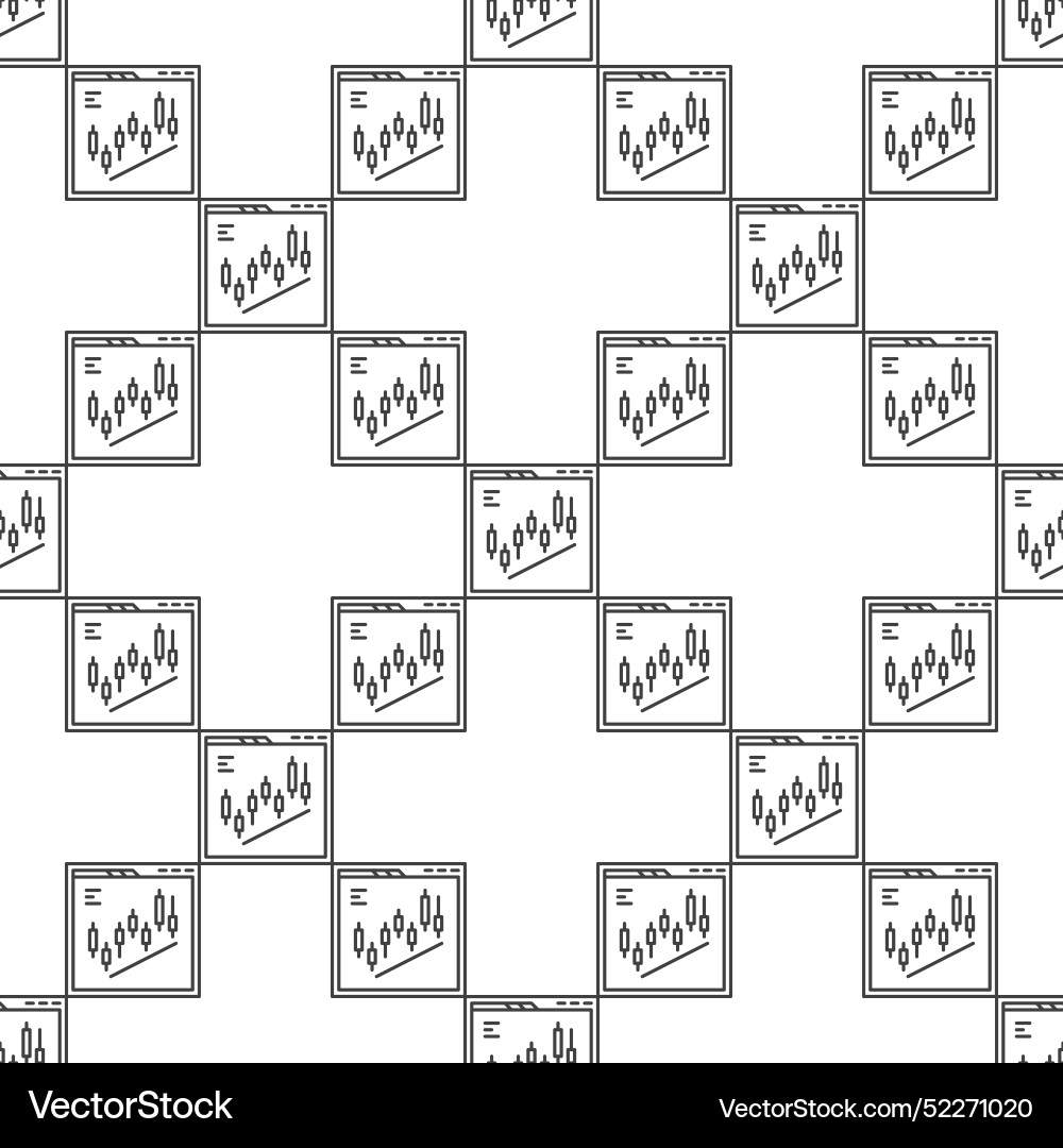 Web browser with candlestick chart pattern online Web browser with candlestick chart pattern online vector image