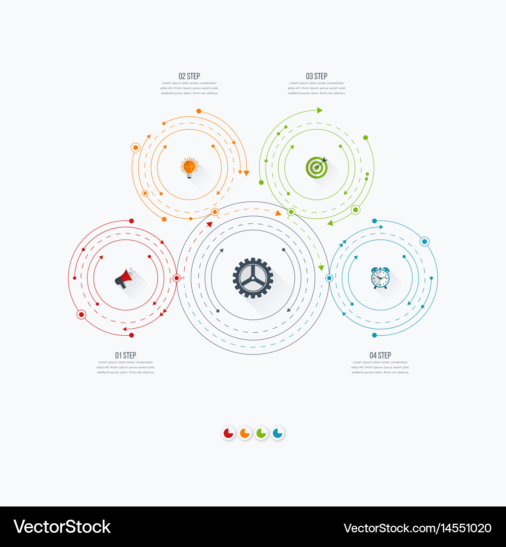 Workflow Diagram Template - Circle Options vector image