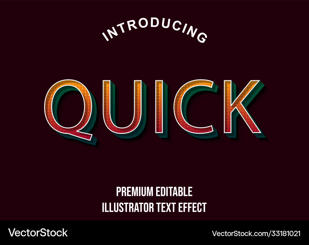 3D Text Effect Typography Template Vector Image