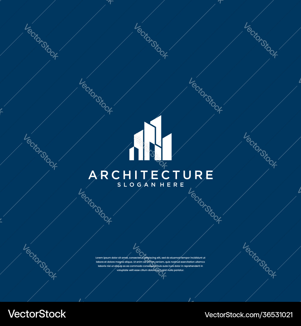 Abstract building structure logo design real Vector Image