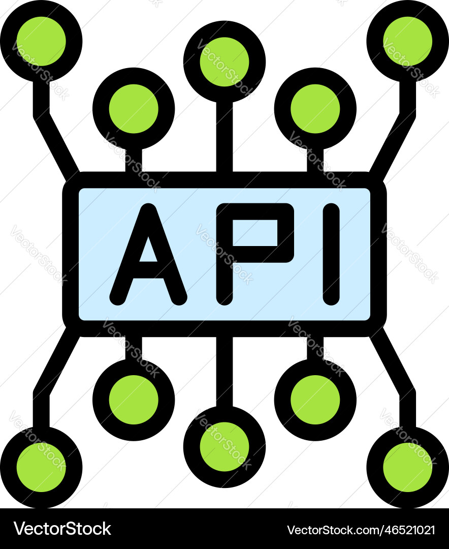 Api code icon flat Api code icon flat vector image