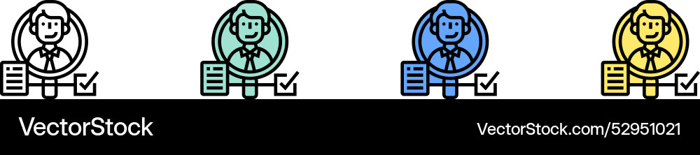 Background check icon outline green blue Background check icon outline green blue vector image