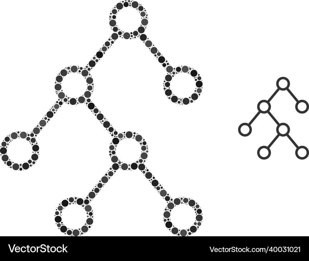 Binary chart links collage of small circles Binary chart links collage of small circles vector image
