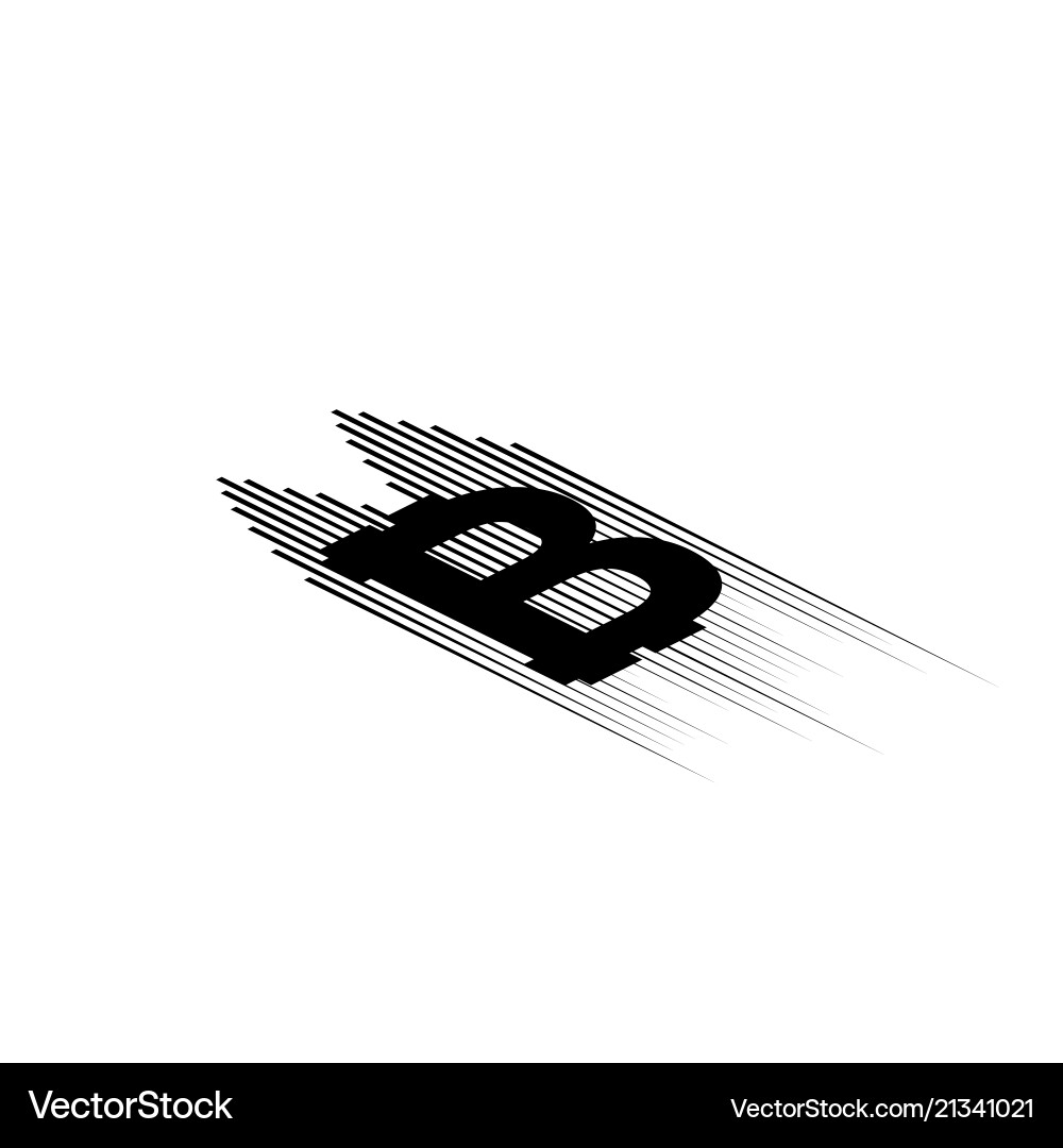 Bitcoin coin with fast speed motion lines Bitcoin coin with fast speed motion lines Vector Image