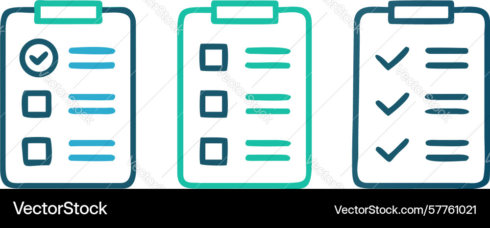 Checklist document icons for task management vector image