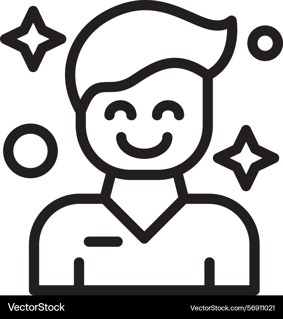 Contentment linear style icon design vector image