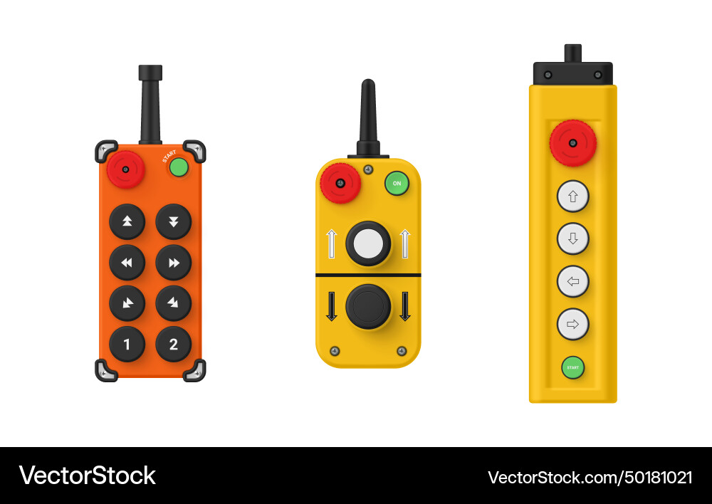 Crane remote control console with buttons orange Crane remote control console with buttons orange vector image