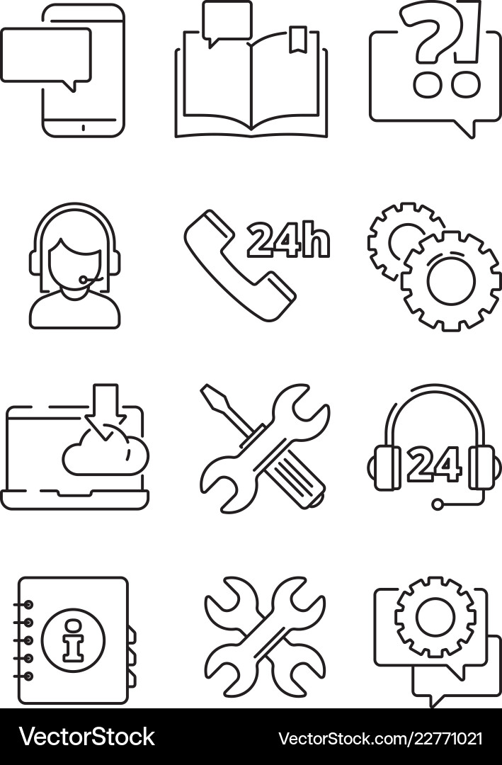 Customer Support Help Icons Royalty Free Vector Image