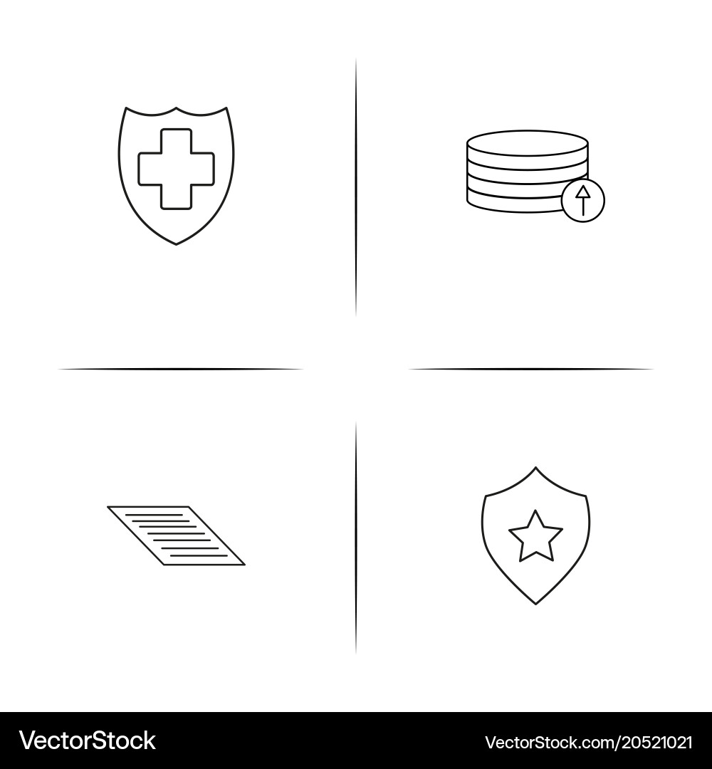 Cyber security simple linear icons set outlined vector image