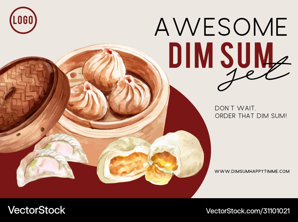 Dim sum frame design with dumpling steamed bun vector image