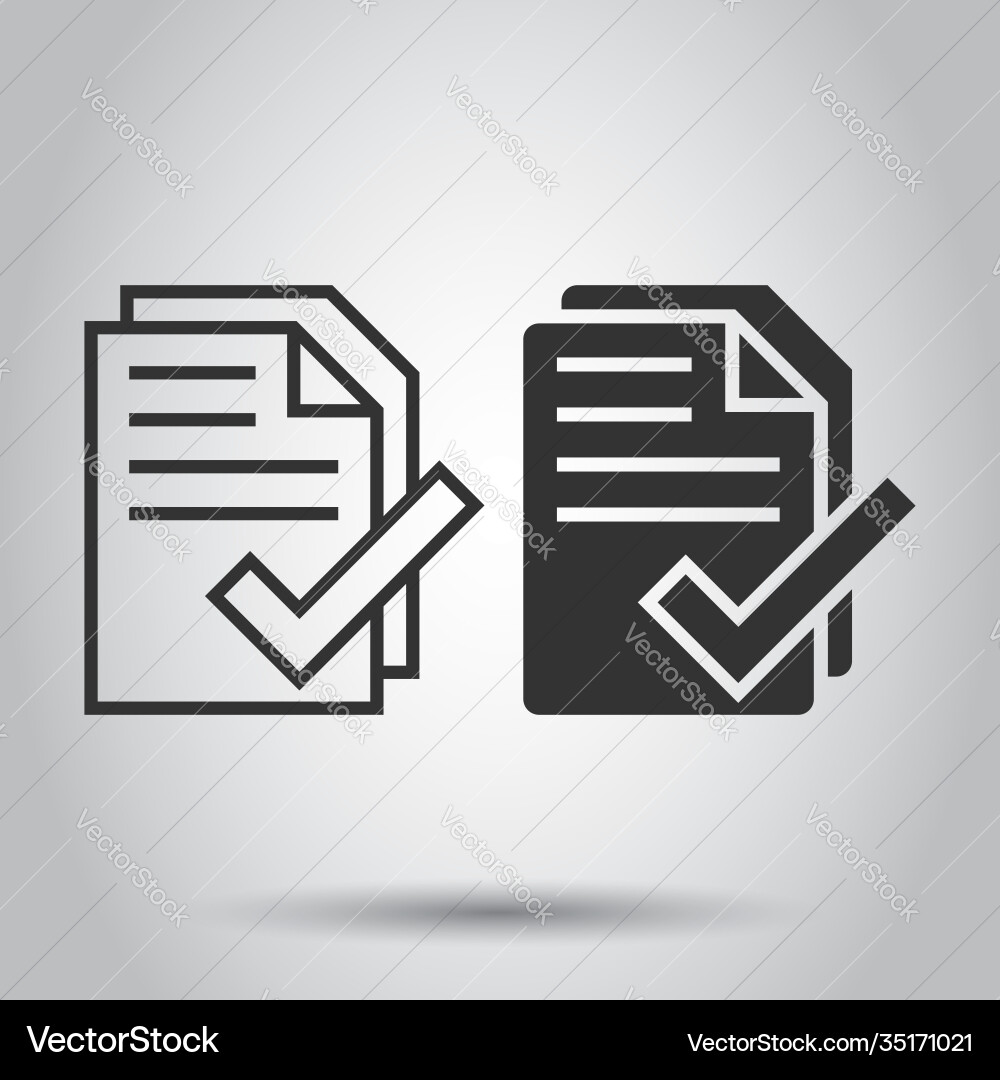 Document checklist icon in flat style report Document checklist icon in flat style report Vector Image