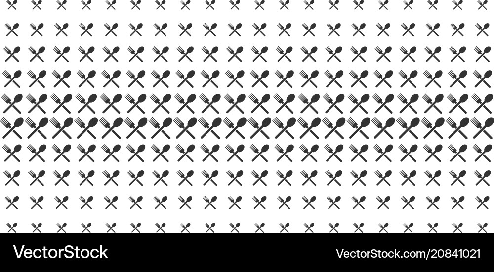 Fork and spoon shape halftone effect vector image