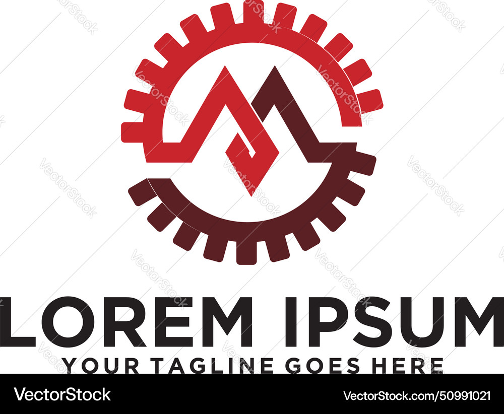 Gear engineering sm initial logo Royalty Free Vector Image