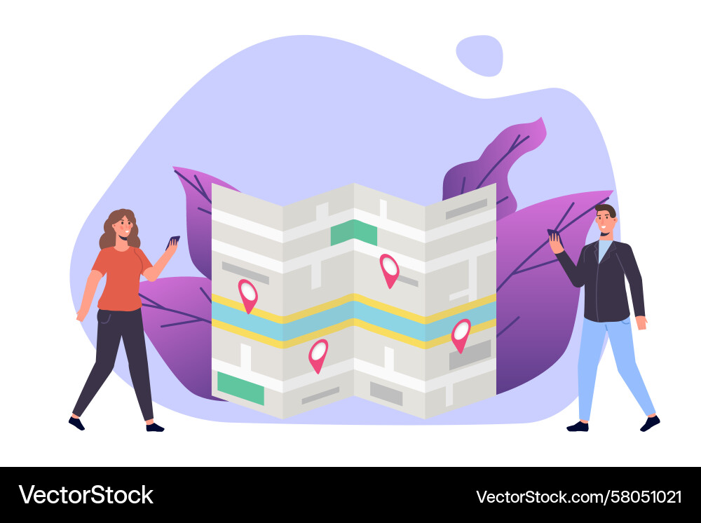 GPS Navigation Map Search Vector Image