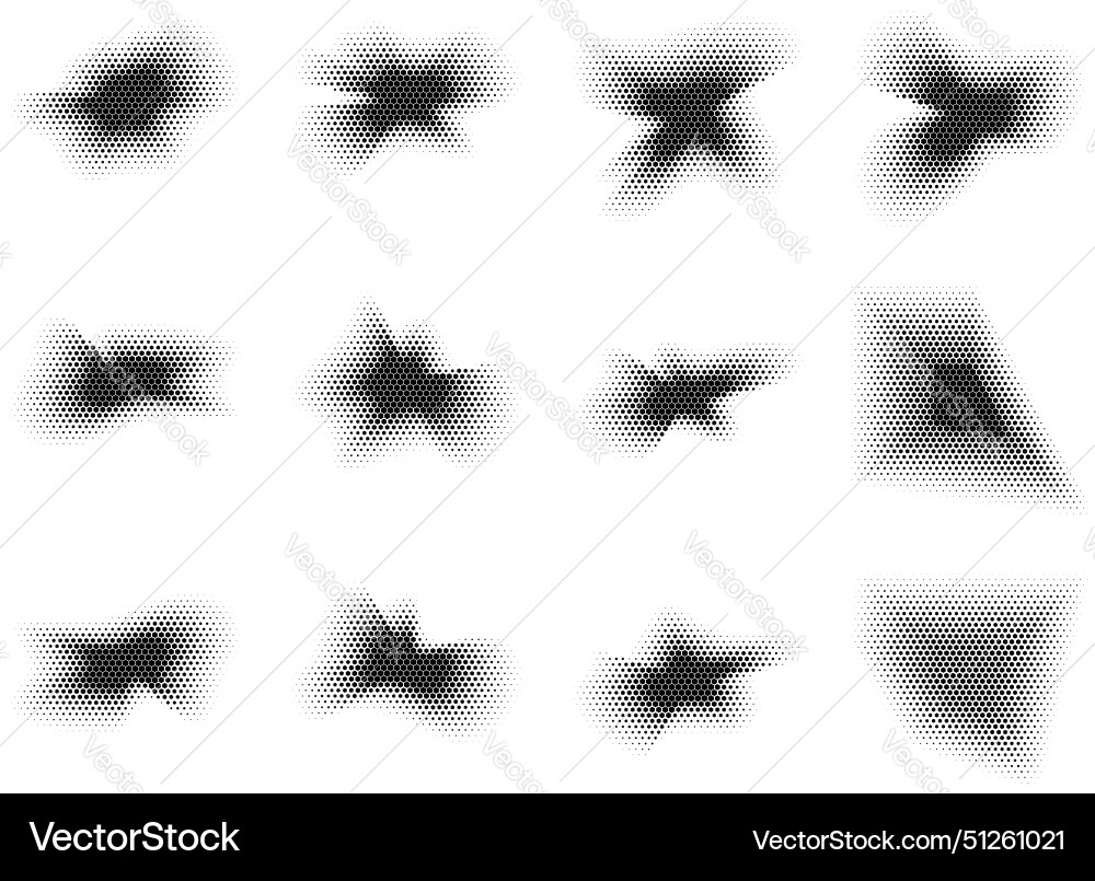 Halftone hexagon pattern reprographic technique Vector Image