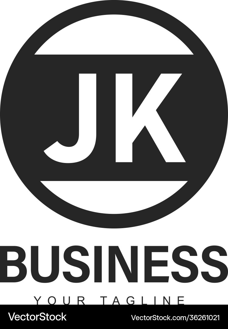 Jk initial a logo design with abstract style Jk initial a logo design with abstract style Vector Image
