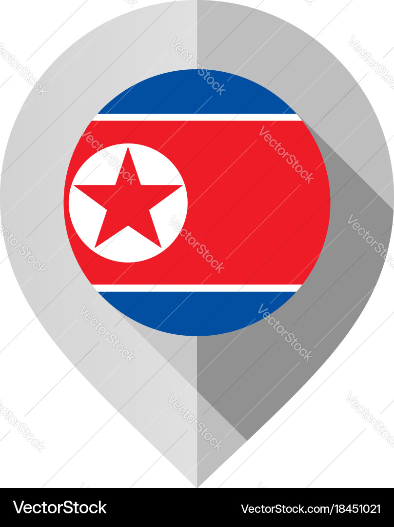 Marker with flag for map vector image