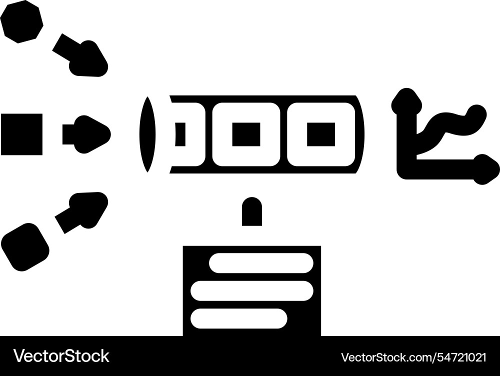 Pipeline big data glyph icon Pipeline big data glyph icon vector image