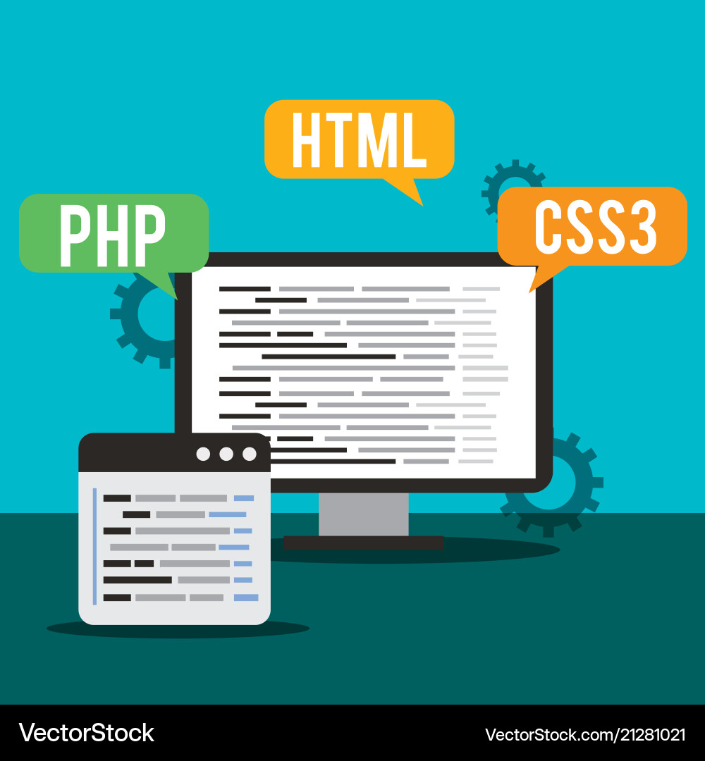 Program coding website Program coding website vector image