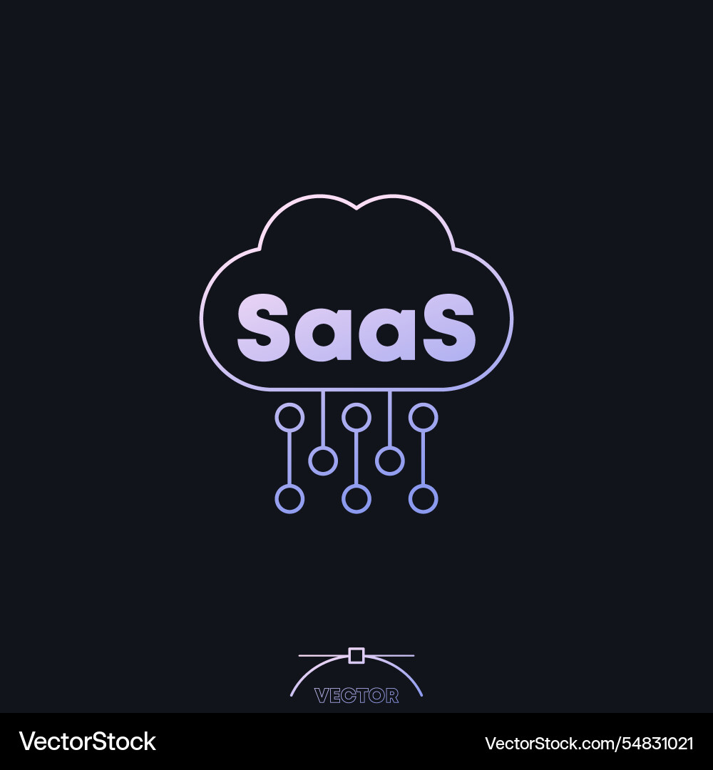 Saas and cloud icon software as a service Vector Image