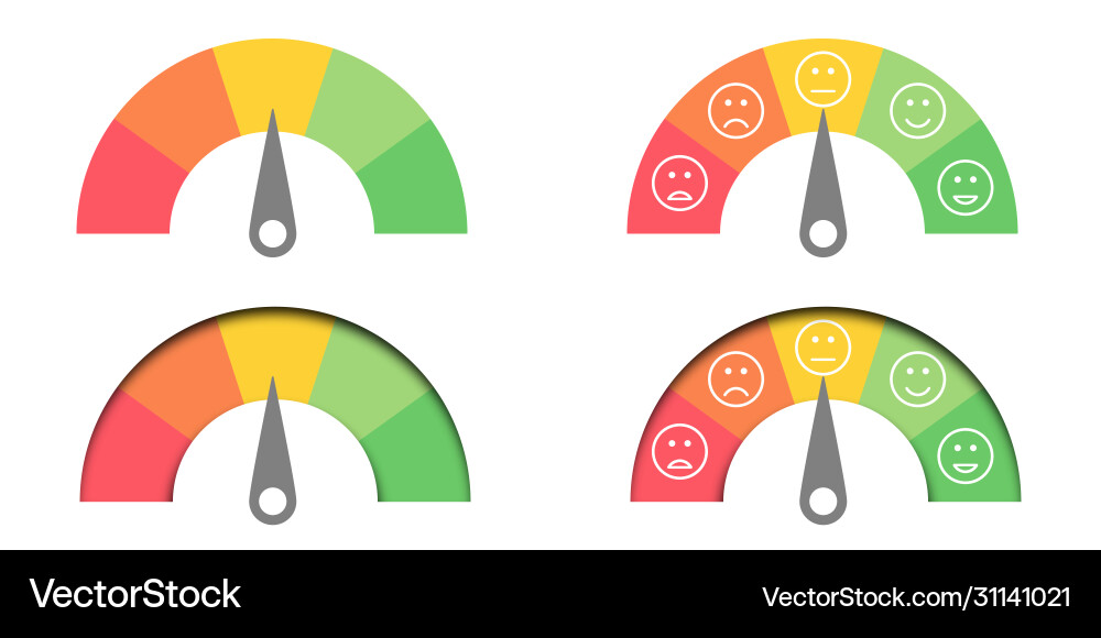 Scale satisfaction meter color gauge isolated Scale satisfaction meter color gauge isolated vector image