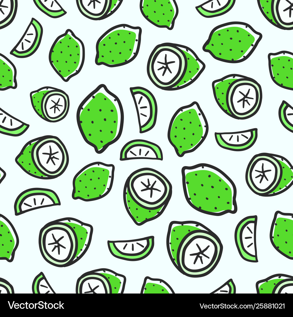 Seamless pattern with green lime background vector image