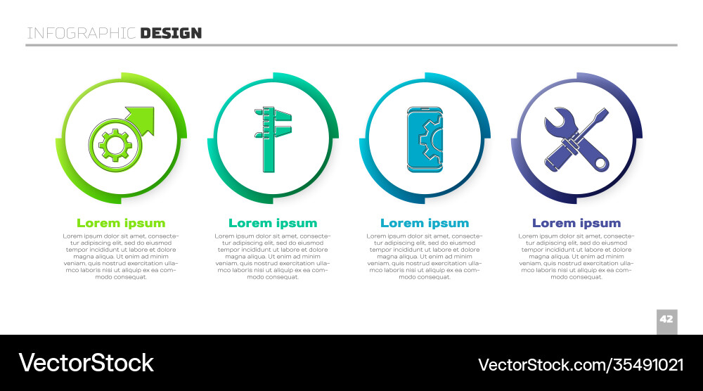 Set gear and arrows as workflow process calliper Set gear and arrows as workflow process calliper vector image