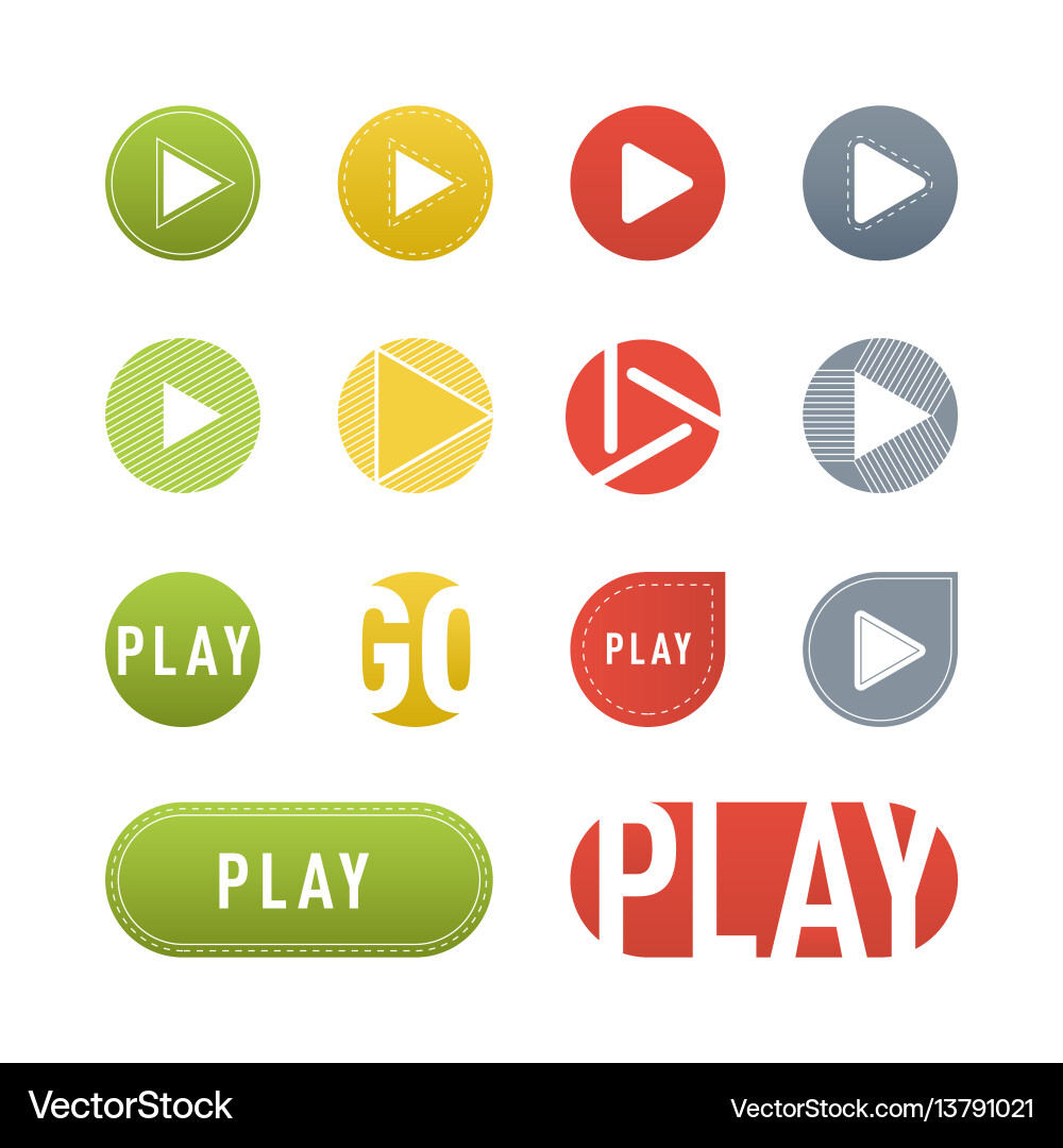 Ui interface button play media internet isolated Ui interface button play media internet isolated vector image