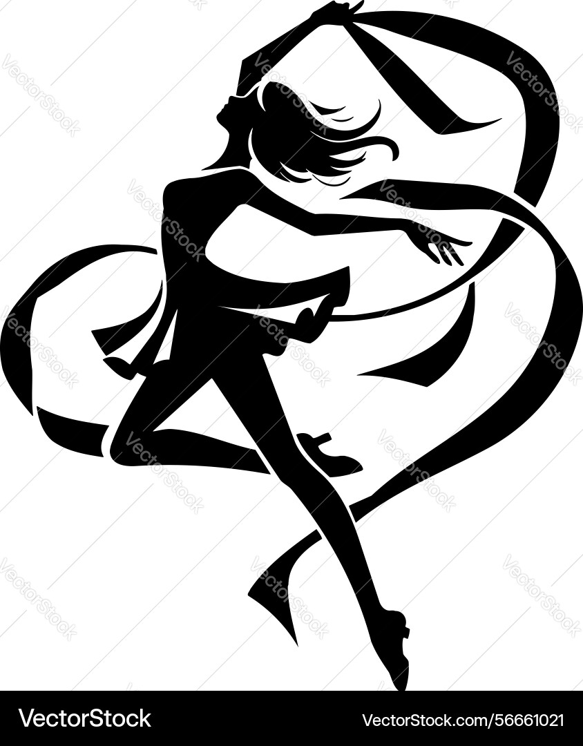 X-default dynamic dancer with ribbon vector image
