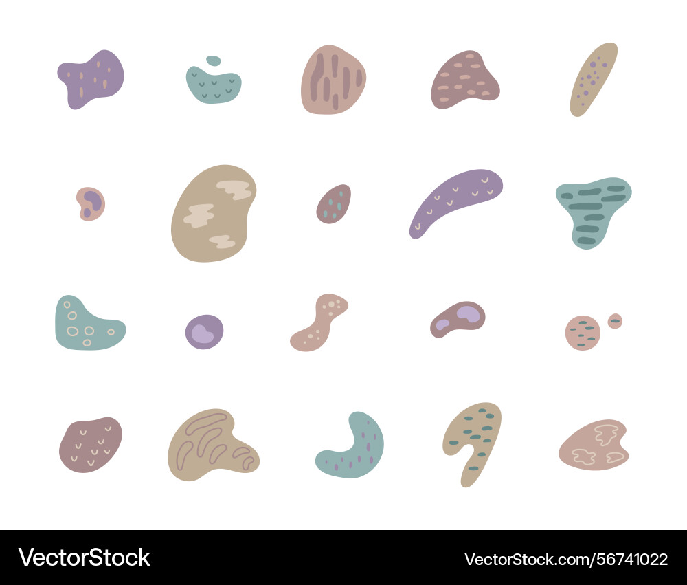 Abstract shape set with curved and different vector image