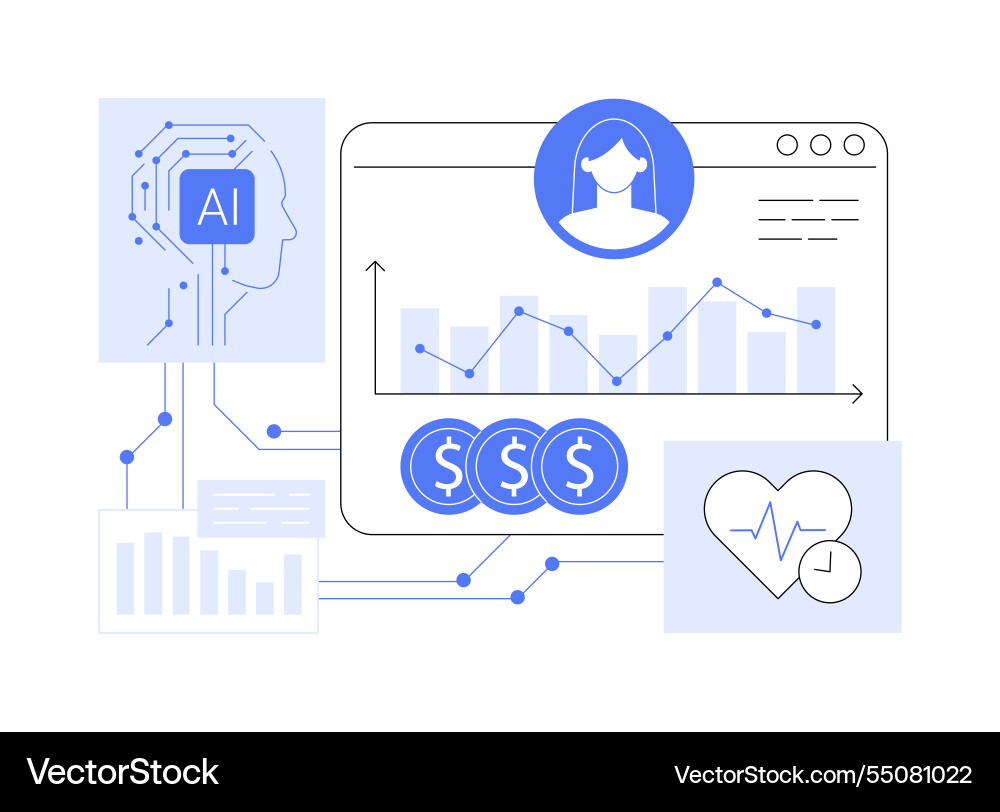Ai-driven customer lifetime value analysis Ai-driven customer lifetime value analysis Vector Image
