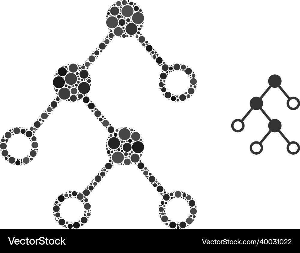 Binary chart nodes collage of dots Binary chart nodes collage of dots vector image