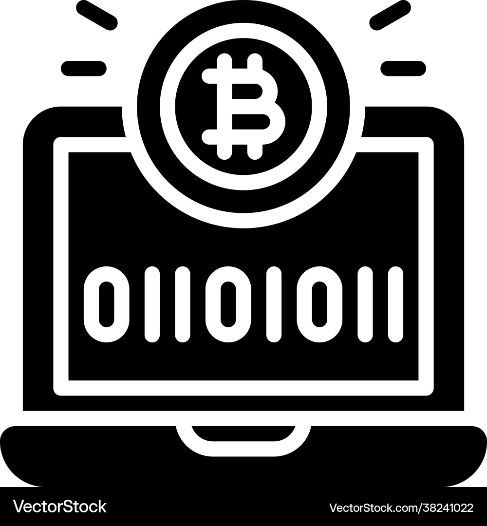 Binary code icon cryptocurrency related vector image