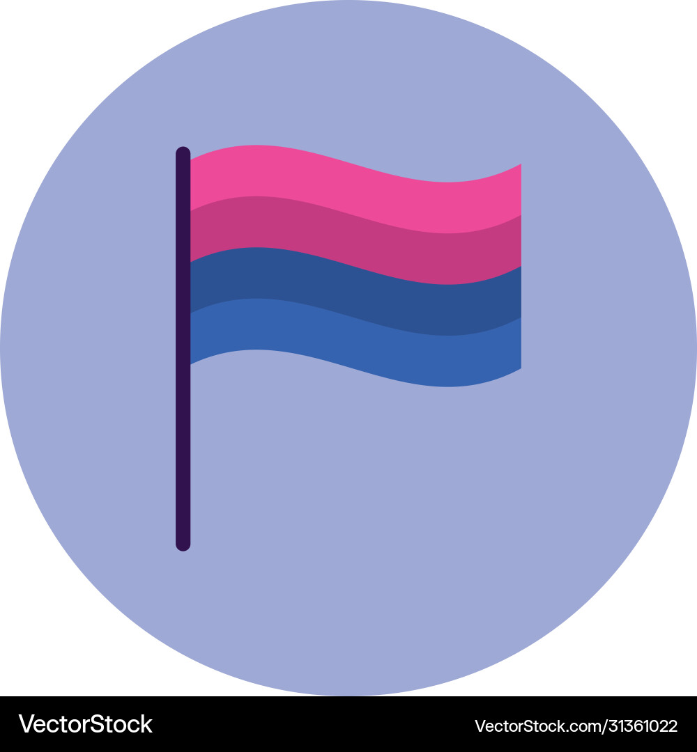 Bisexual pride flag icon block style vector image