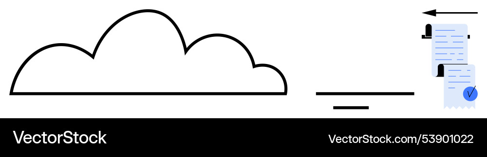 Cloud storage data transfer with document Cloud storage data transfer with document vector image