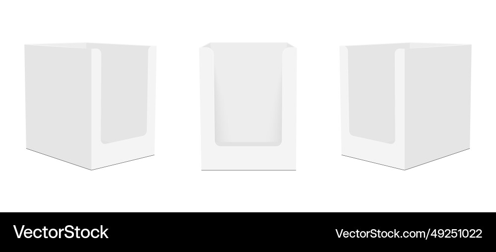 Display boxes rectangular mockup front and side vector image