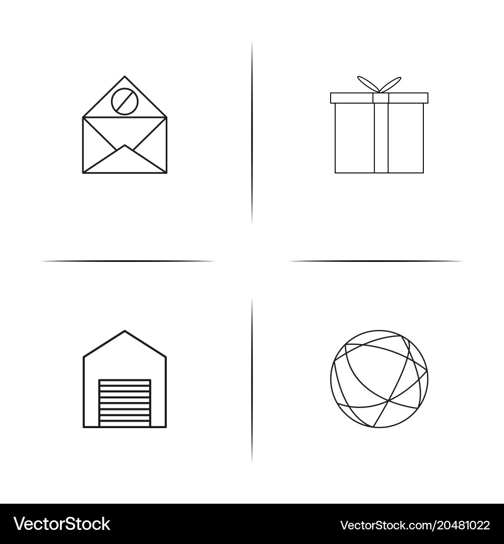 Internet of things simple linear icons set vector image