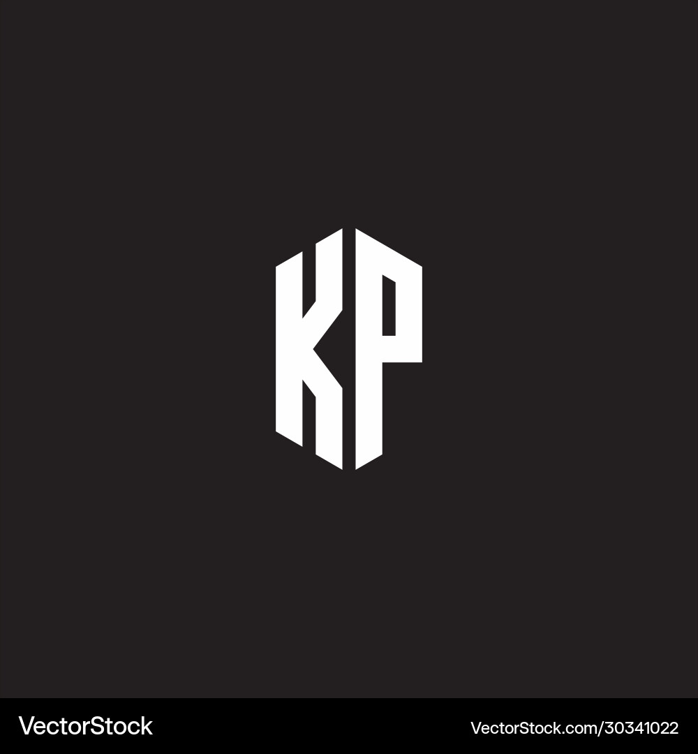Kp logo monogram with hexagon shape style design Vector Image