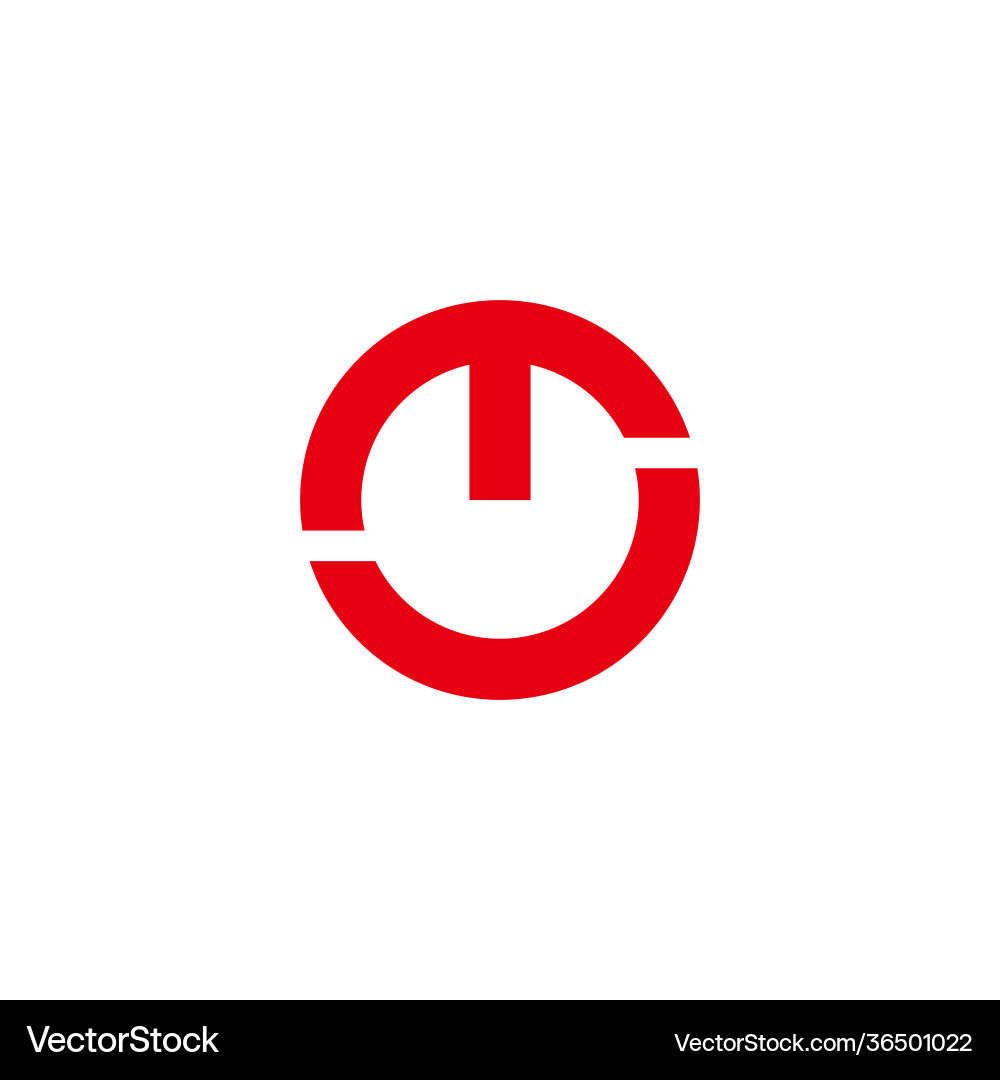 Rounded Power Button Logo - Abstract vector image