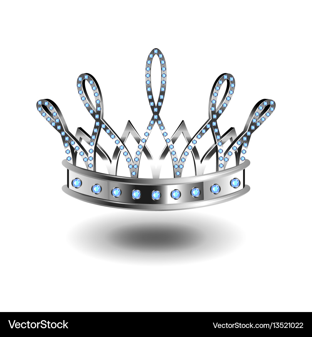 Silver Queen Crown with Jewels – Royalty-Free Vector | VectorStock, image size:1000x1080