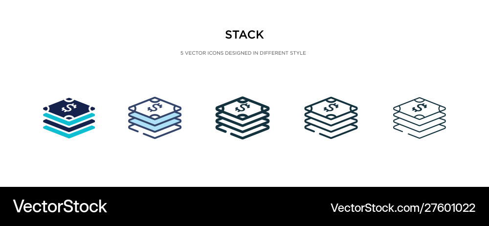 Stack icon in different style two colored vector image