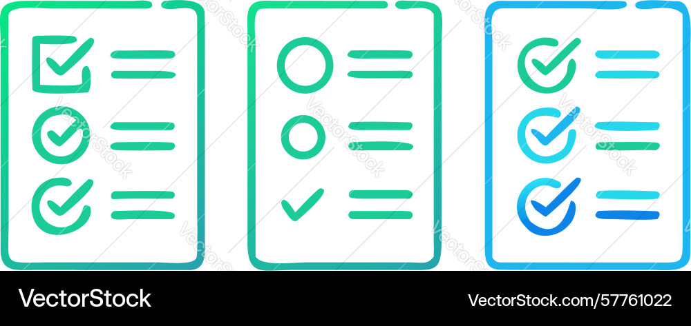 Task completion checklist icons with checkmarks vector image