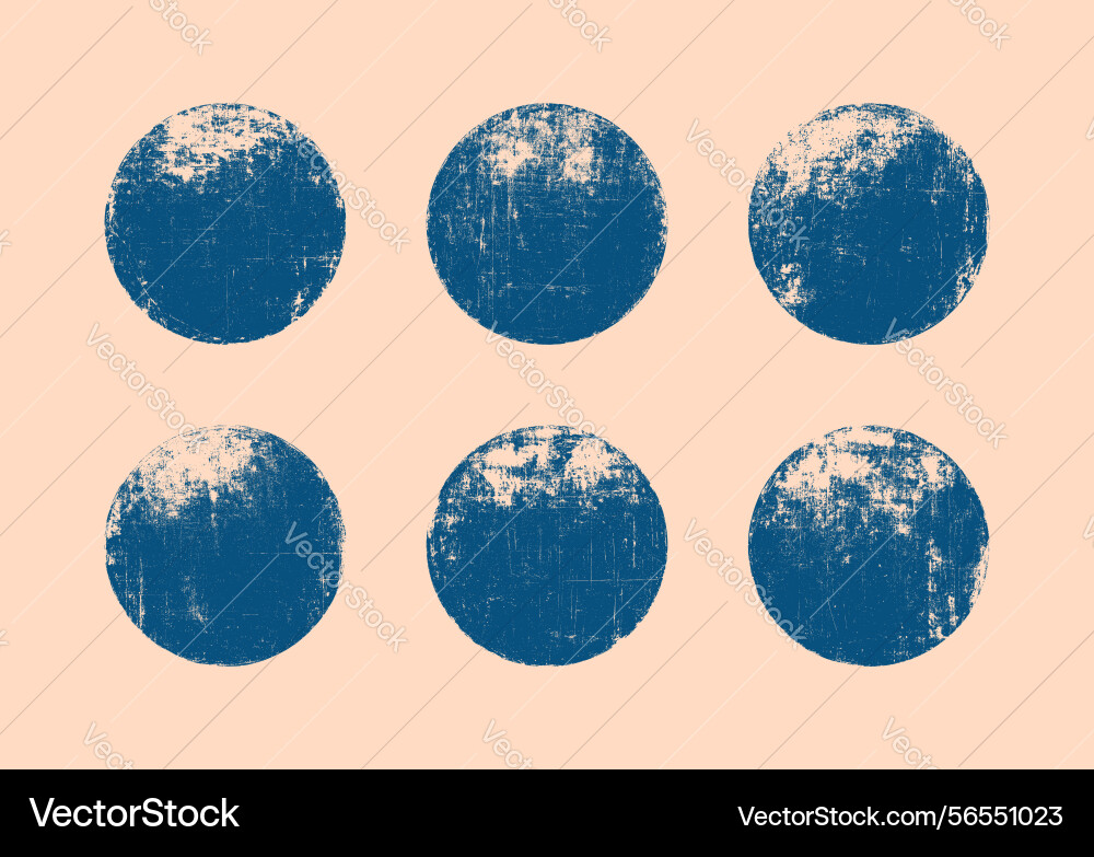 Assorted scratched distressed texture blue circle Assorted scratched distressed texture blue circle Vector Image
