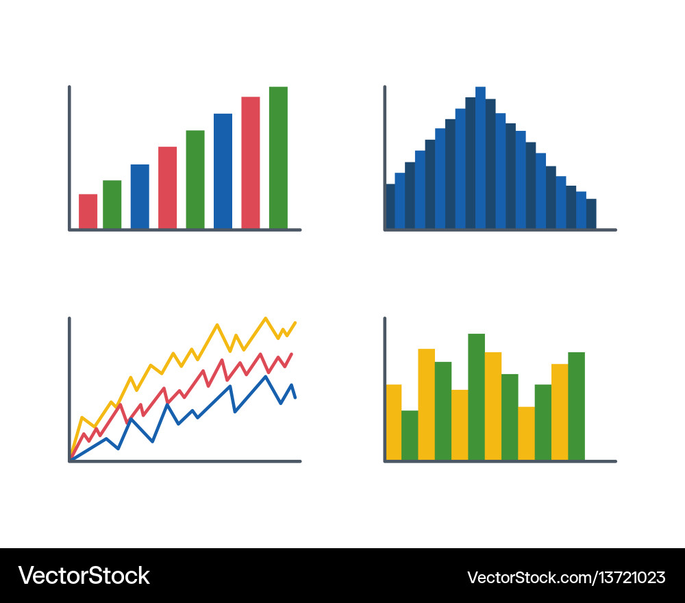 Business data graph analytics elements bar pie Business data graph analytics elements bar pie vector image