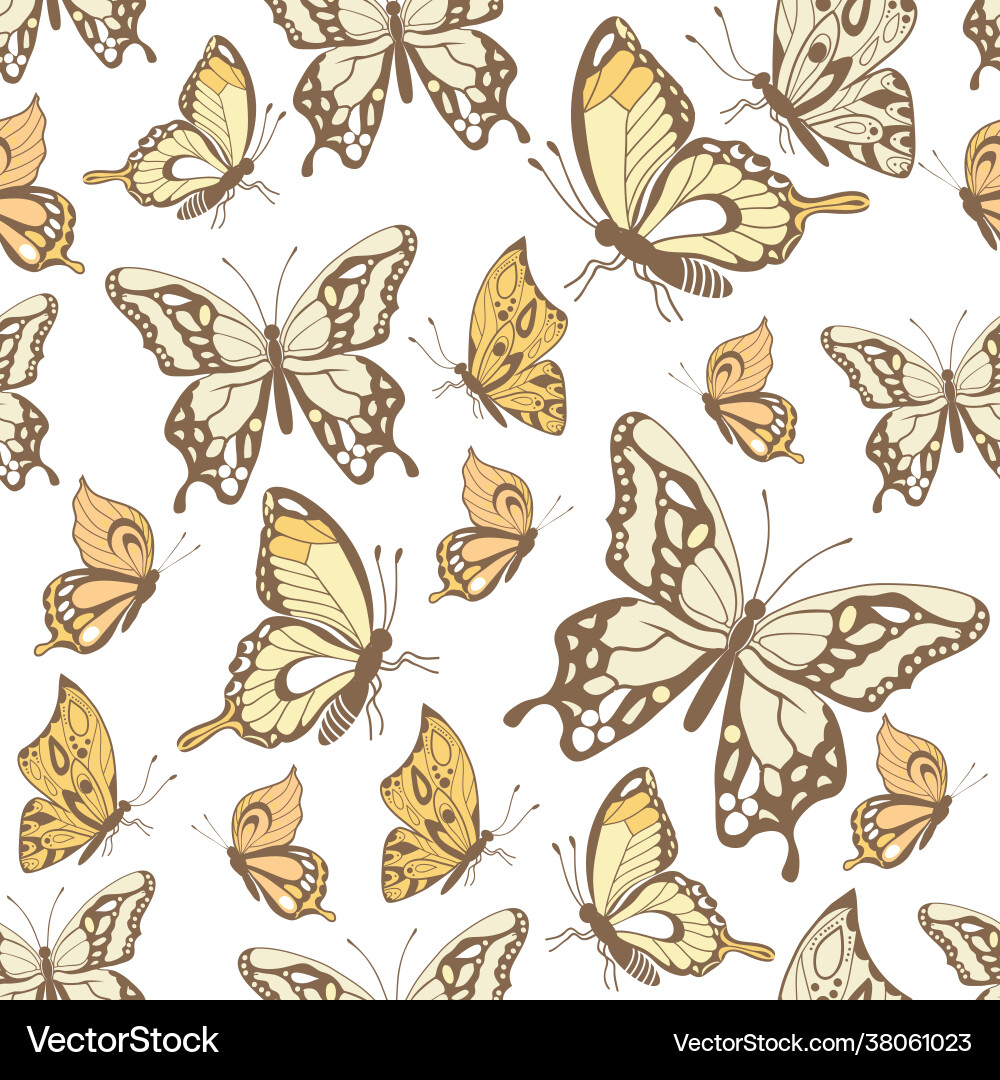 Butterfly Seamless Pattern Vector Image