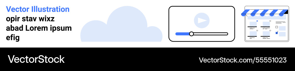 Cloud computing with media streaming and calendar Cloud computing with media streaming and calendar vector image