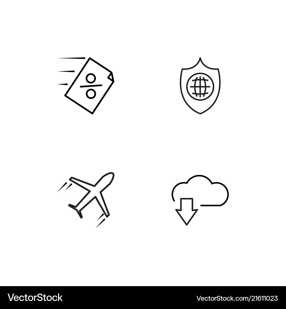 Communication linear icons set simple outline vector image