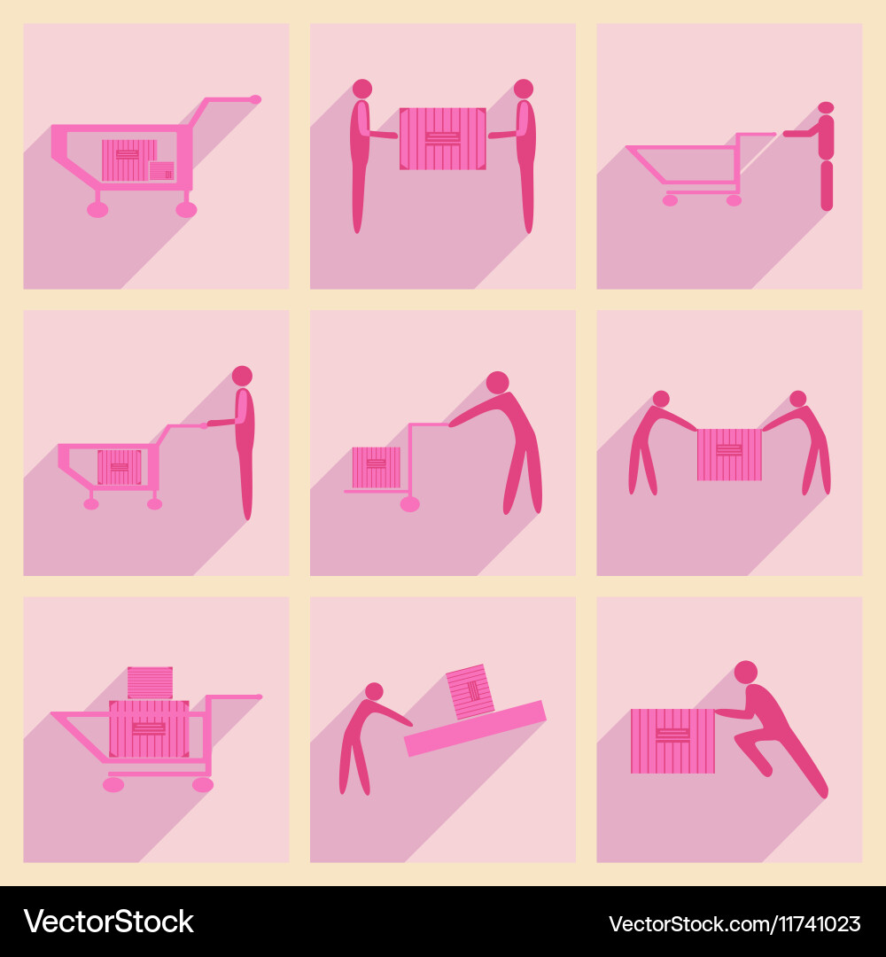Flat with shadow concept and mobile application vector image