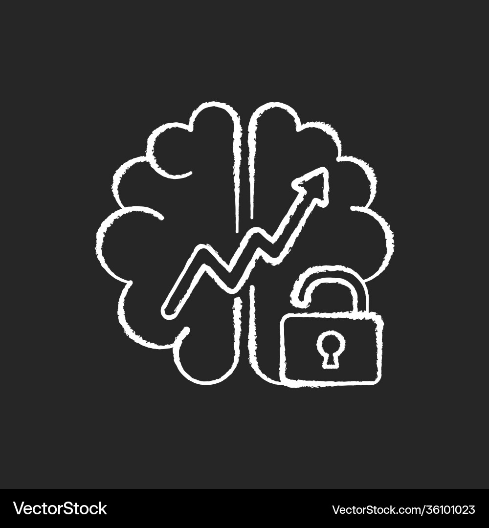 Growth mindset chalk white icons set on black Growth mindset chalk white icons set on black vector image
